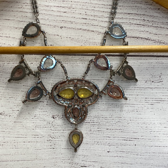 NWOT Stunning Large Ice crystal Statement Necklace Banana Republic Retail $ 198 - Picture 9 of 10